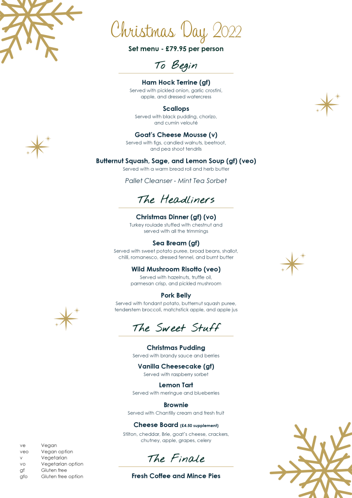 Christmas Menus – Ye Olde Nags Head